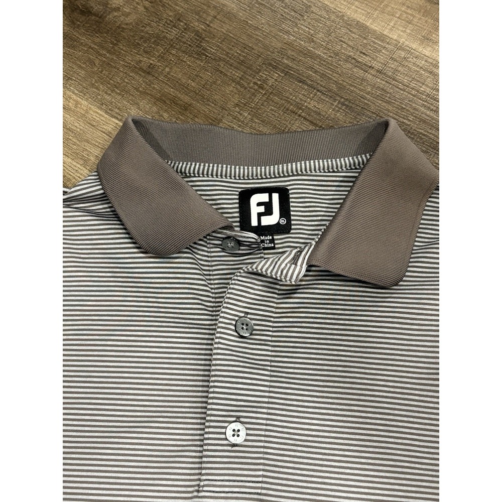 Footjoy Polo Golf Shirt Mens Striped Size XL Short‎ Sleeve Performance Stretch